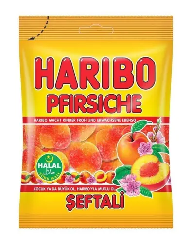 Fersken vingummi Haribo 100g