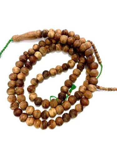 Ægte Mega Træ Tasbih Mørkebrun / Brun 99 perler
