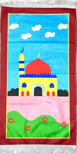 Stor Børnebedetæppe Moske med Rød kant