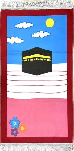 Stor Børnebedetøppe Kaaba Rød