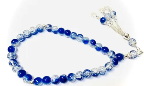 Royal Blue Glas Tasbih 33 perler