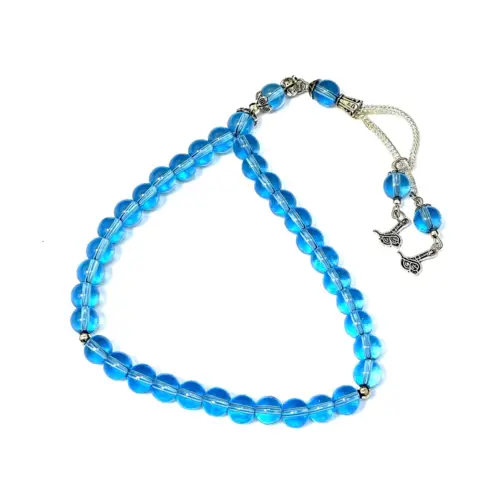 Lyseblå Glas Tasbih 33 perler