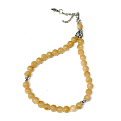 Nougat Farvet Glas Tasbih 33 Perler