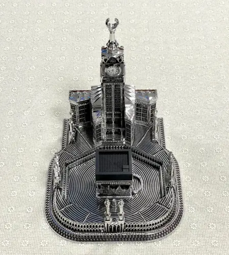 Kaaba Mecca Clock Tower dekoration, sølv