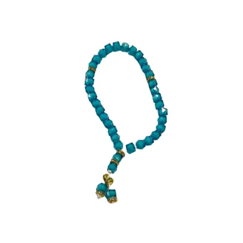 Turkis Krystal tasbih, med 33 perler