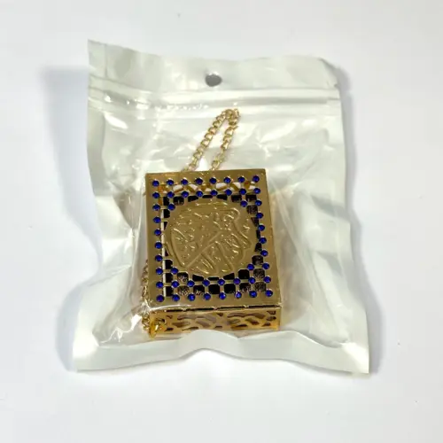 Mini koran i metalæske, guld/blå