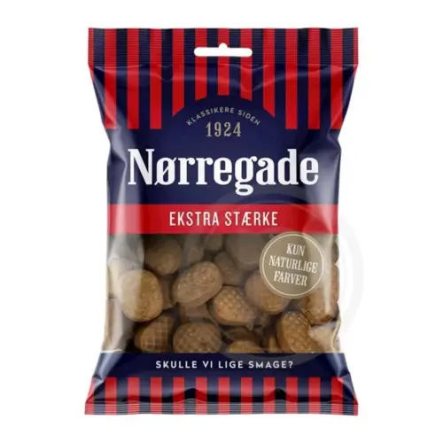 Nørregade Ekstra Stærke, Lakrids, 100g (bedst før 31/3-2026)