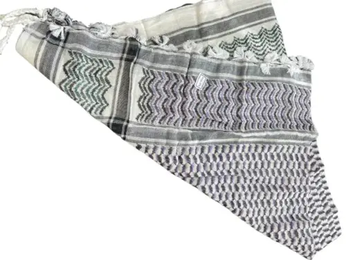 Hvid med Lilla/Grøn Keffiyeh