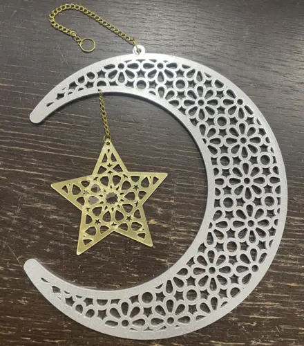 Måne I Sølv Og Guld M. Vedhæng