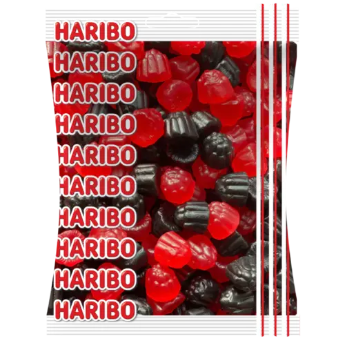 Hindbær og Brombær mix Haribo, 1 kg