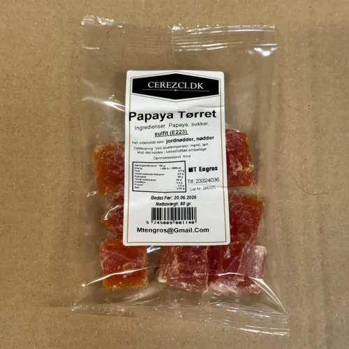 Tørret Papaya, 80g