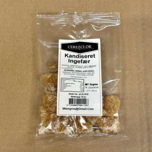 Kandiseret ingefær, 80g
