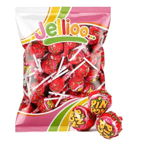 Lollipop Gum Sour Strawberry, Jellioo