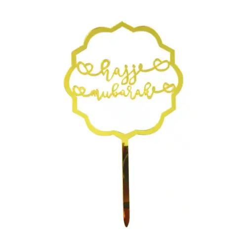 Hajj Cake Toppers i guld, 5 stk