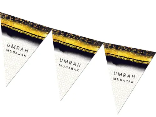 Umrah Mubarak Bunting i sort og guld