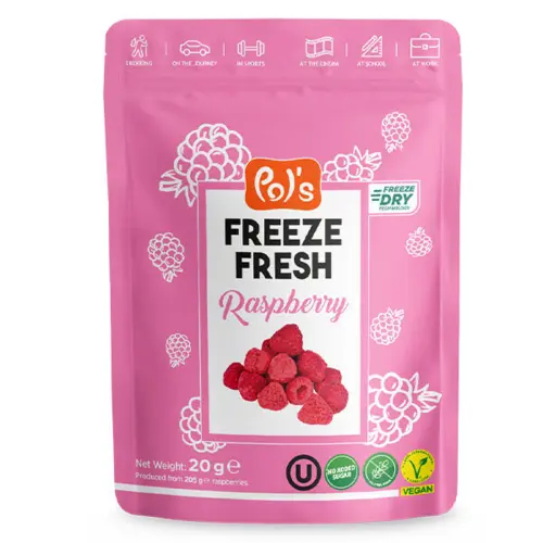 Frystørret  Hindbær Pol's 20g (Vegan)