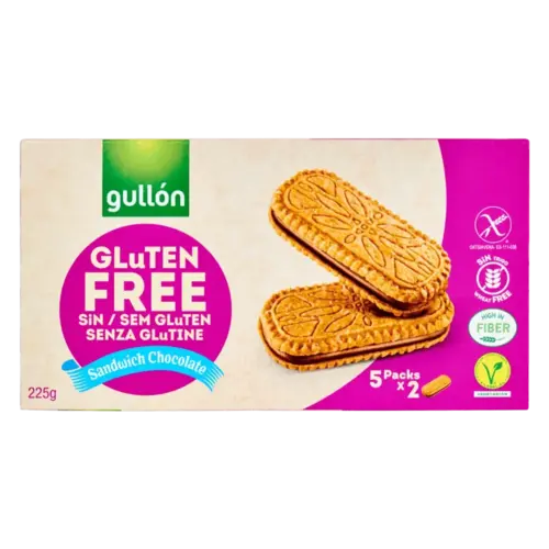 Glutenfri Sandwich Med Chokoladecreme Gullon 225g (Vegan)