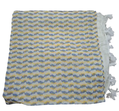 Hvid og Gul/Blå Keffiyeh