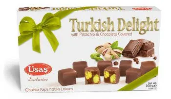 Usaş Turkish Delight med Pistacie, 300g