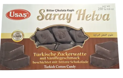 Usaş Tyrkisk Halva med chokoladeovertræk 250g