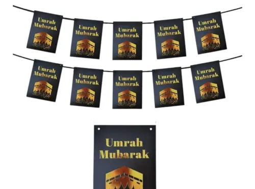 Umrah Mubarak Banner med Kaaba