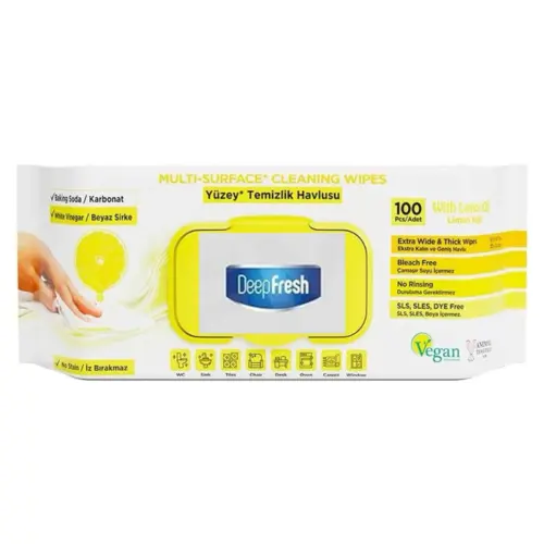 DeepFresh Multi-Surface Rengøringsklude, Lemon oil Duft, 100 stk