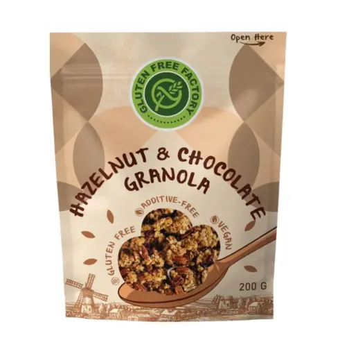 Hasselnød kakao granola, Gluten Free Factory, 200g