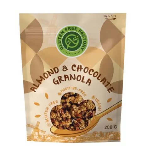 Mandel chokolade granola, Gluten Free Factory, 200g