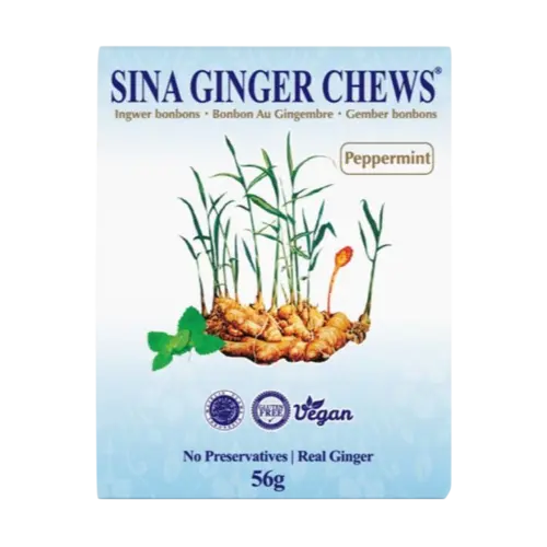 Ginger Chews Pebermynte, Sina 56g