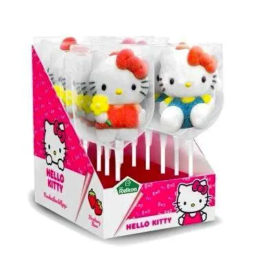 Hello Kitty Marshmallow slikkepind, blå, 45g