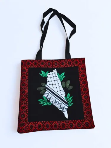 Muletaske - Palæstina kort med oliven