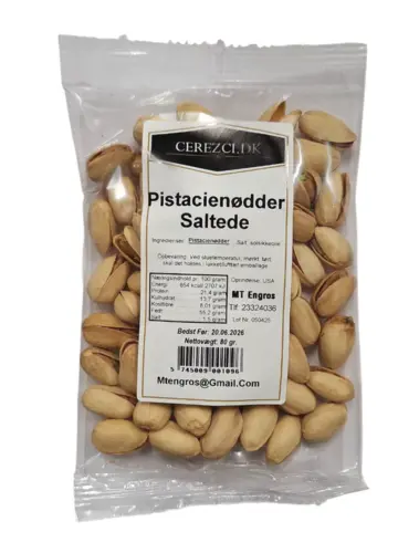 Pistacienødder Saltede, 80g
