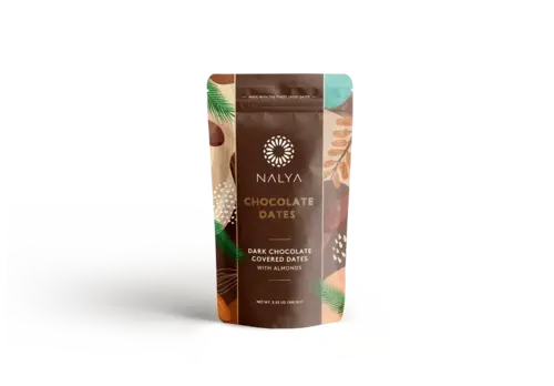 Dadler med mandler og mørk chokolade, Nalya,  100 gr.