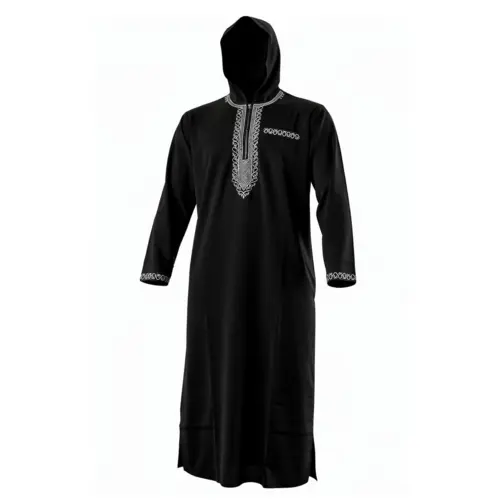 Sort thobe med hætte