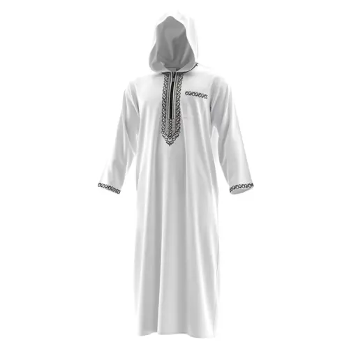 Hvid thobe med hætte