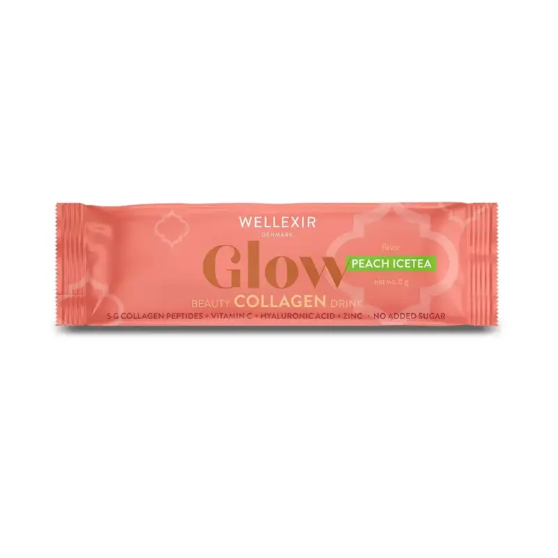 Peach Ice Tea Beauty Collagen Drink, Wellexir Glow - 1 stk.