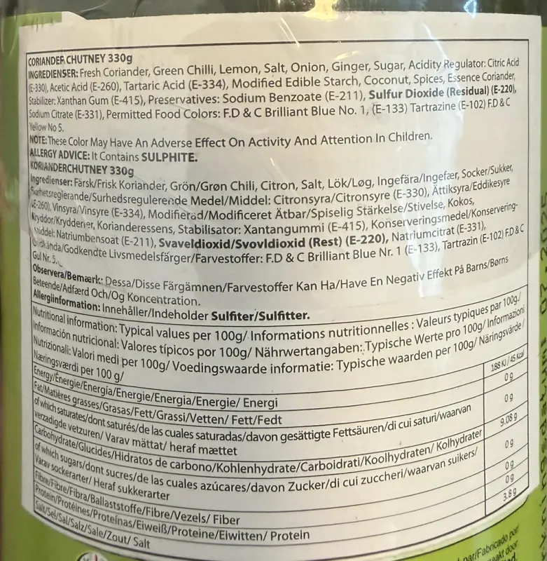 CORIANDER CHUTNEY, AHMED FOODS 330G