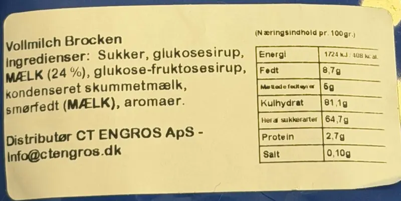 Flødekarameller Vollmilch Brocken, Storck 750G