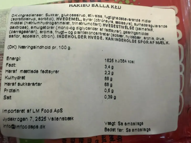 Balla Red Fizz, Haribo 70G