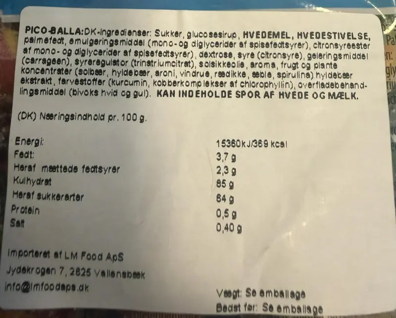 Pico-Balla Sauer (vegan), Haribo 160g