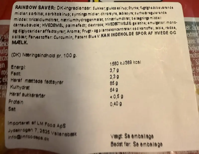 Regnbue Sur (vegan) Haribo 160g