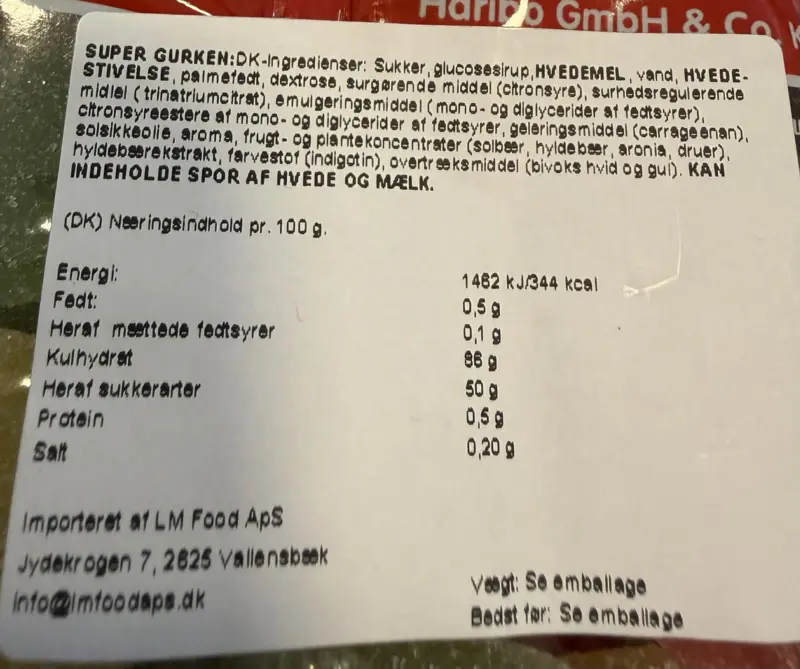 Super Gurken (vegan), Haribo 175g