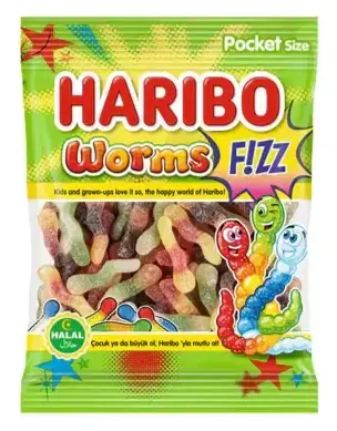 Sour Worms, Haribo 80g