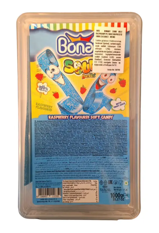 Sour Belts Raspberry, Bonart 1KG