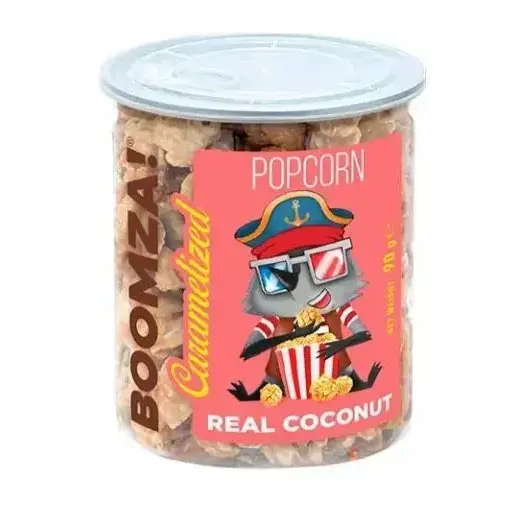 Karamelliseret Popcorn med Kokos, Boomza 90g.