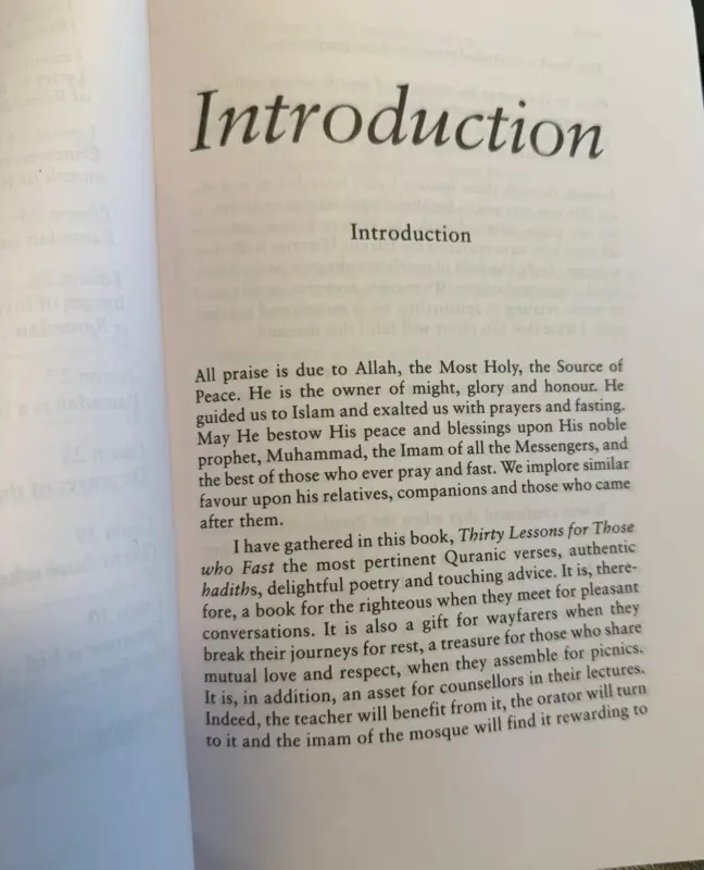 Thirty Lessons For Those Who Fast