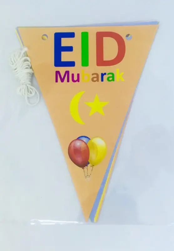 Eid Mubarak Dekoration Flera färger med måne (6 st) - Made in Denmark