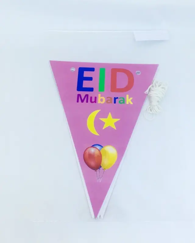 Eid Mubarak Dekoration Flera färger med måne (6 st) - Made in Denmark