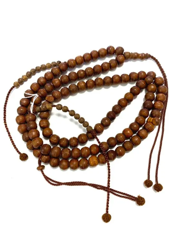 Echte Holz-Tasbih Dunkelbraun Groß 99 Perlen
