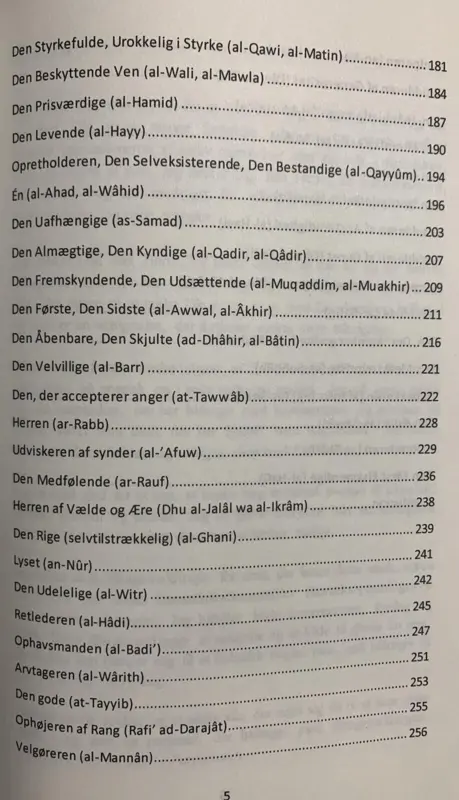 I Guds selskab, uddybning af Allah Swts 99 smukke navne